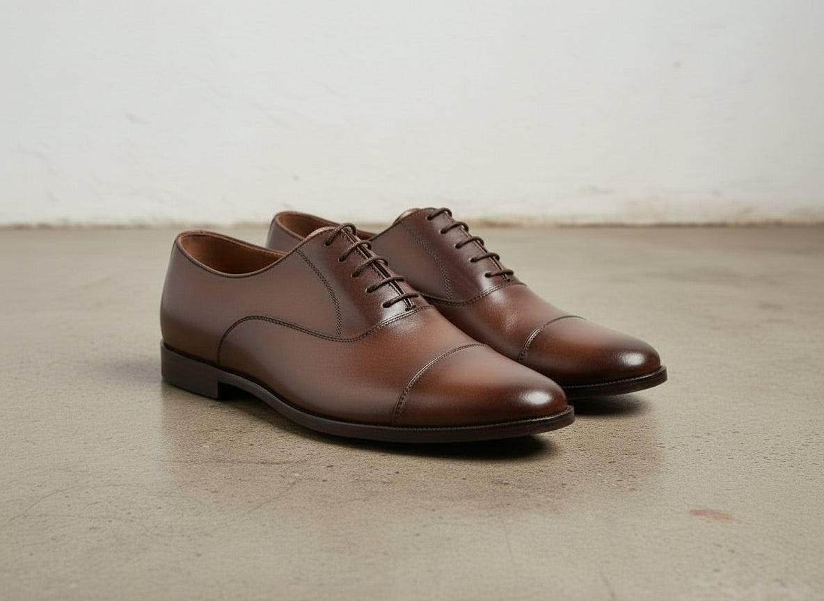 Handmade Mens Brown Oxfords Leather Dress Shoes, Men Formal Lace Up Shoes