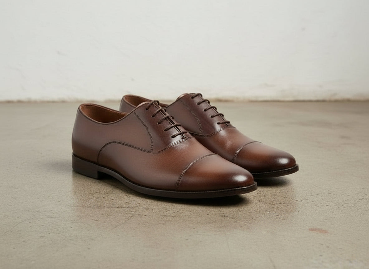 Handmade Mens Brown Oxfords Leather Dress Shoes, Men Formal Lace Up Shoes