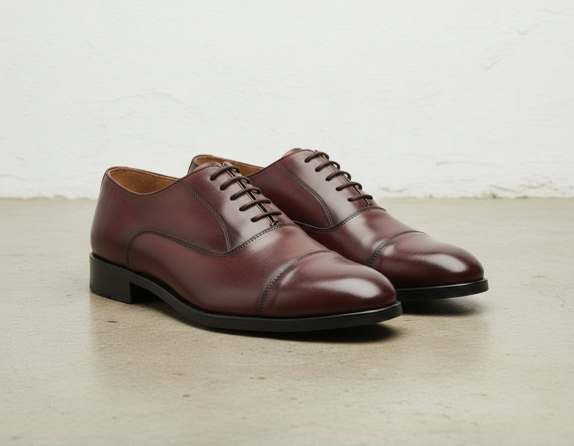 Handcrafted Men's Brown Oxford Dress Shoes