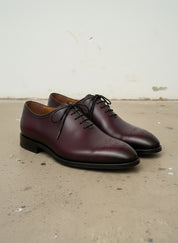 Handcrafted Burgundy Whole Cut Oxford Leather Dress Shoes