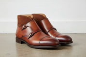 Handmade Men's Double Monk Leather Chukka Boots.
