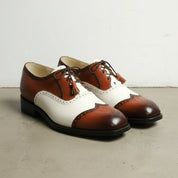 Handcrafted Men's Two-tone Spectator  Dress Shoes