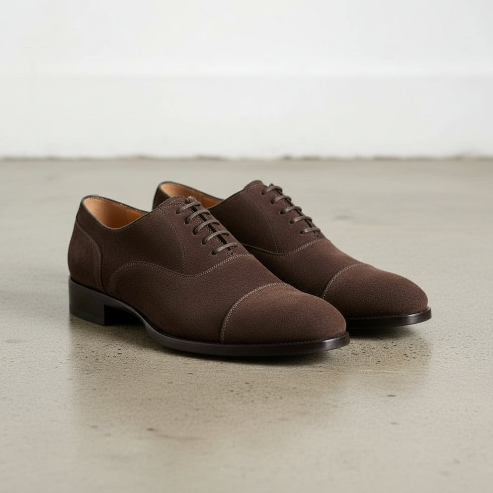 Handmade Suede Lace-up Oxford Dress Shoes