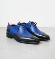 Handmade Black and Blue Leather Formal Dress Shoes