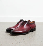 Handmade Men's Burgundy Brogue Formal Dress Shoes