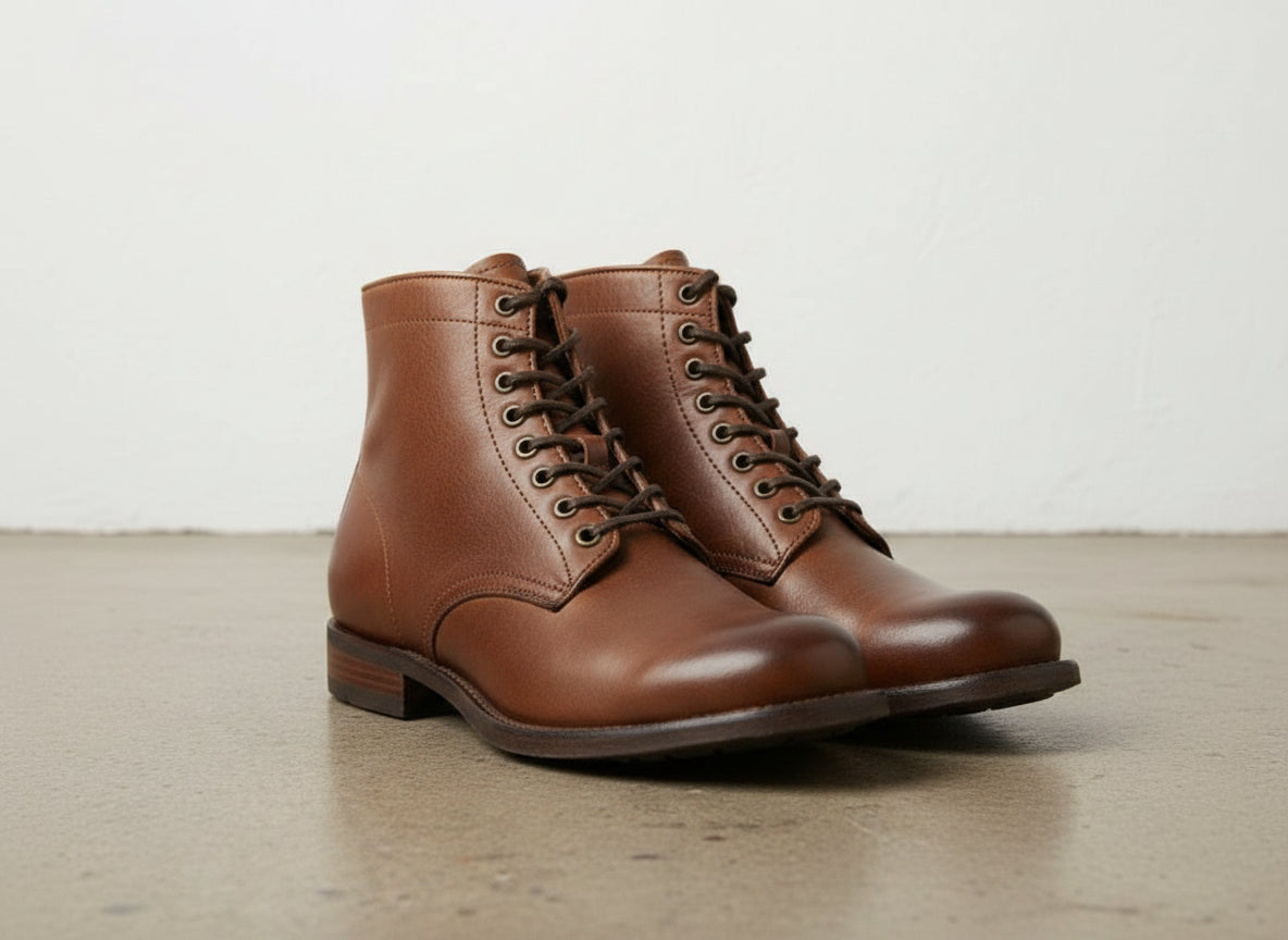 Handmade Men's Brown Lace Up  Ankle Boots