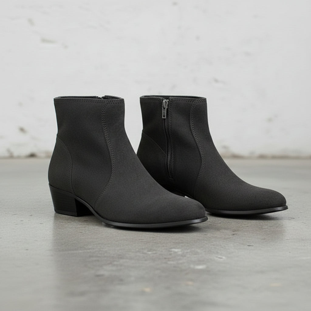 Men's Dark Gray Suede Zipper Ankle Boots