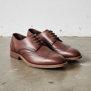 Handmade Men's Full Grain Leather Wingtip Dress Shoes