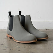 Handmade Men's Gray Suede Chelsea Ankle Boots