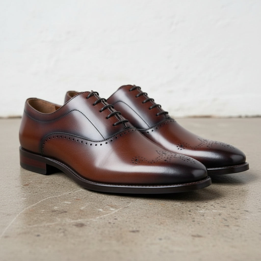 Men's Elegant Handmade Cow Leather Oxford Dress Shoes