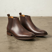Handmade Men's Brown Leather Chelsea Ankle Boots