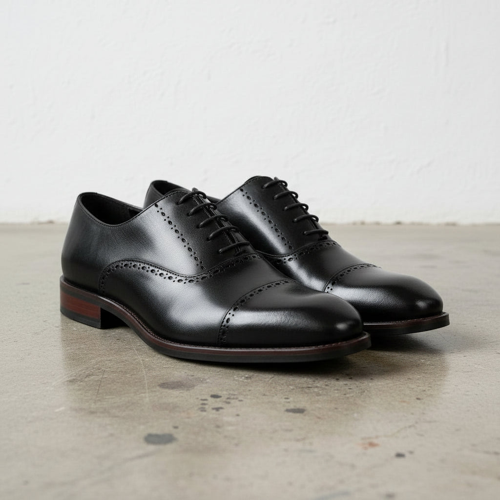 Handmade Men's Full Grain Leather Oxford Dress Shoes