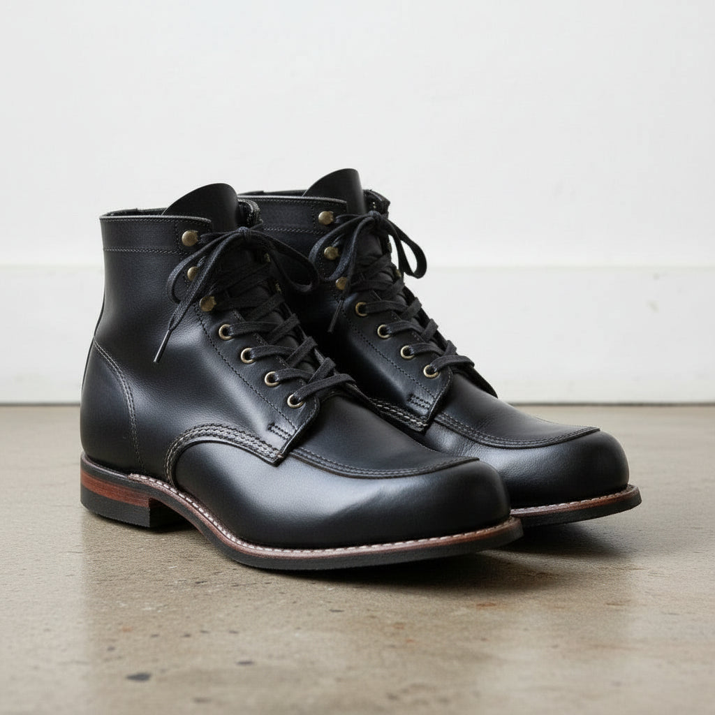 Men's Leather Boot, Men Ankle High Boot, Black Leather Boot, Boots
