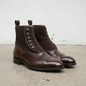 Handmade Mens Brown Button Boots, Men Gentlemen Ankle Boots, Leather Boot