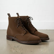 Handcrafted Men's Brown Suede Lace-Up Ankle Boots