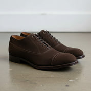 Handcrafted Men's Brown Suede Dress Shoes with Leather Sole