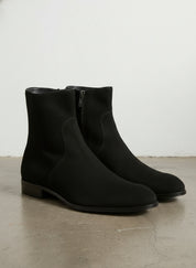Handmade Men's Black Side Zipper Suede Leather Ankle Boots