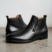Men's Vintage Cow Leather Zipper Ankle Boots