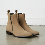 Handmade Men's Full Grain Suede Zipper High Ankle Boots