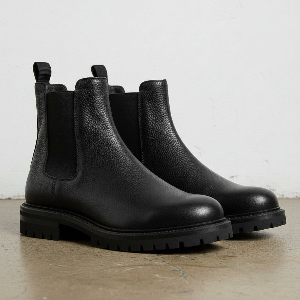 Handmade Men's Cow Premium Leather Ankle Boots