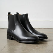 Handmade Men's Black Leather  Chelsea Formal Ankle Boots