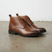 Handcrafted Men's Leather Lace-Up Ankle Boots