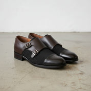 Handcrafted Black Suede & Leather Buckle Dress Shoes