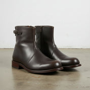 Handcrafted Men's Leather Plain-toe Ankle Boots