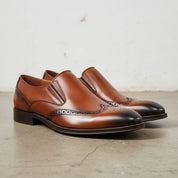Handmade Men's Full Grain Leather Wingtip Loafers