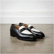 Handmade Men's Two Tone Leather Slip on Moccasins