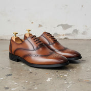 Men's Handmade Cow Leather Wingtip Brogues Dress Shoes