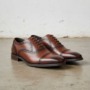 Handmade Men's Full Grain Leather Brogue Formal Dress Shoes