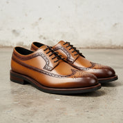 Handmade Men's Leather Wingtip Oxford Dress Shoes