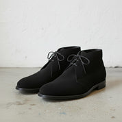 Handcrafted Men's Black Suede Chukka Boots