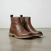 Men's Brown Leather Ankle Boots for Versatile Wear