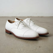 Handcrafted Men's White Leather Oxford Dress Shoes