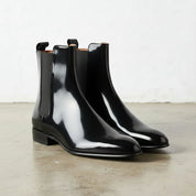 Men's Black Elastic Gore Slip-On Chelsea Boots