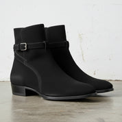 Handmade Mens Black Suede Leather Boots, Men Black Jodhpurs Leather Boot
