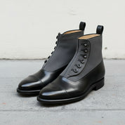 Handmade Two-tone Black & Gray Ankle Boots