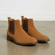 Handmade Men's Tan Color Suede Chelsea Boots, Tan Suede Ankle Boot
