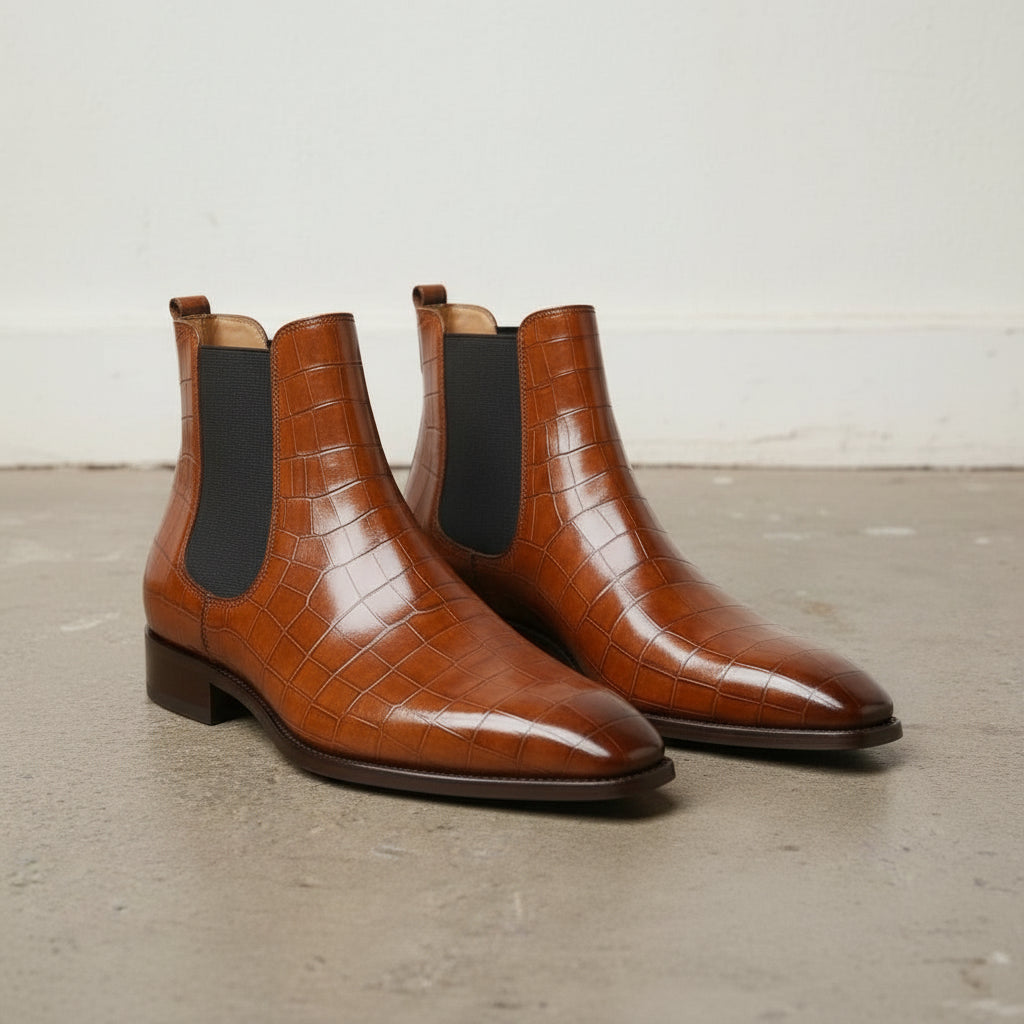 Handcrafted Tan Chelsea Boots