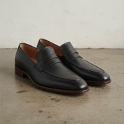 Men's Black Leather Loafers
