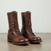 Men's Brown Cap-Toe Leather Combat Boots
