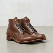 Men's Brown Plain-Toe Leather Ankle Boots