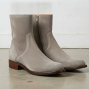 Men's Light Gray Plain-Toe Suede Ankle Boots