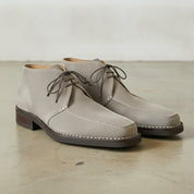 Men's Light Gray Apron-Toe Suede Chukka Boots