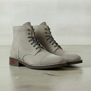 Men's Light Gray Cap-Toe Suede Ankle Lace-Up Boots
