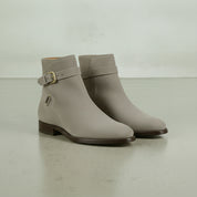 Men's Light Gray Plain-Toe Suede Jodhpur Boots