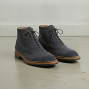 Men's Dark Navy Blue Cap-Toe Suede Ankle Boots — Coldstream