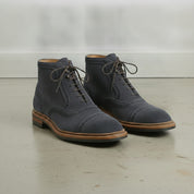 Men's Dark Navy Blue Cap-Toe Suede Ankle Boots — Coldstream